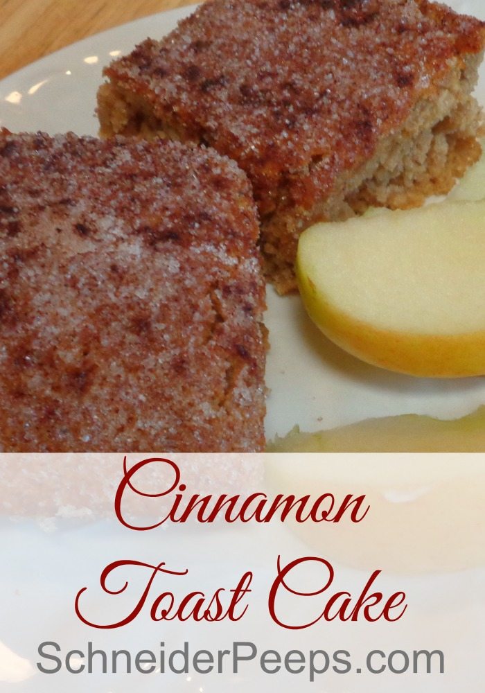 SchneiderPeeps - Cinnamon toast is such a treat and this breakfast cake is just like it, only better. Of course you can eat it as a dessert but it's really good for breakfast.