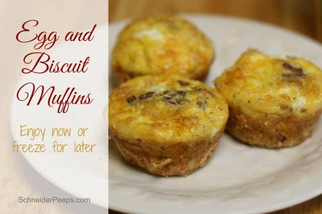 SchneiderPeeps - Egg and Biscuit muffins are a fun way to make sure your family is getting a good breakfast...or snack. These freeze and reheat well.