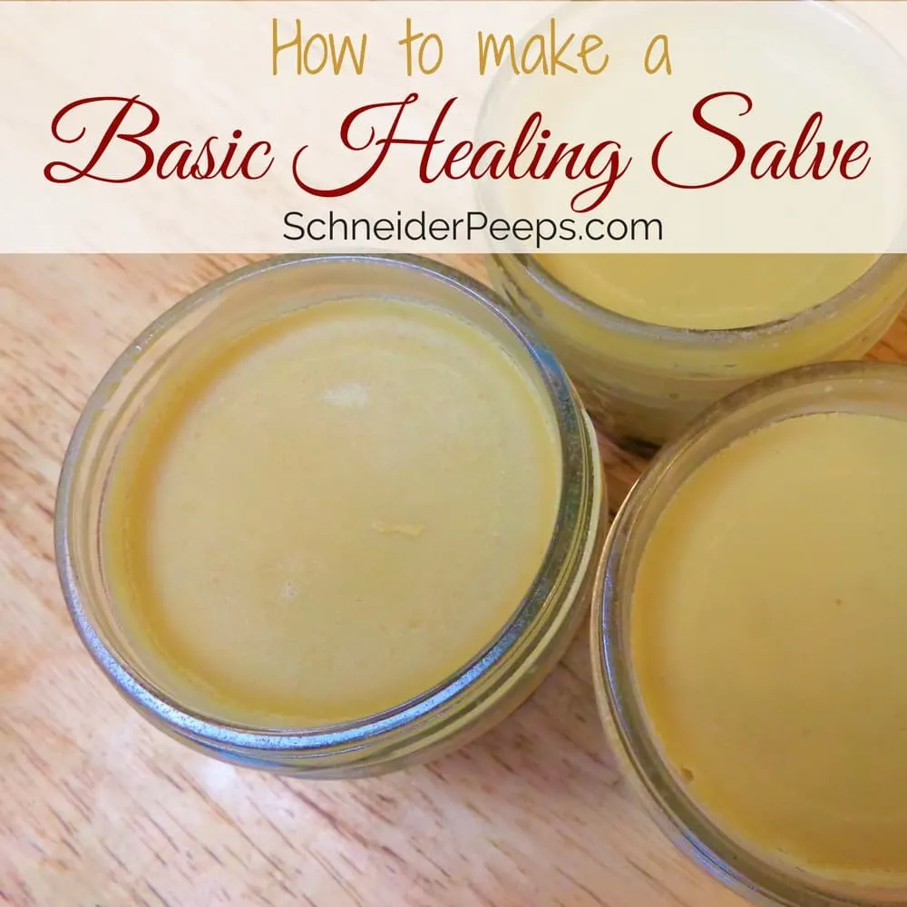 Making a basic healing salve is a quick and easy way to treat your family's cuts and scrapes. With just a few ingredients such as infused oil, beeswax and essential oils you make this right in your kitchen.