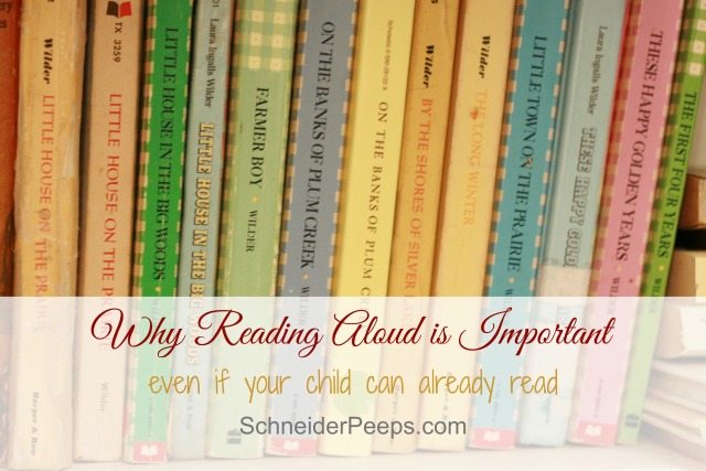 SchneiderPeeps - Reading aloud to your child is one of the most important things you can do academically - even if he already knows how to read. Plus it's a lot of fun!