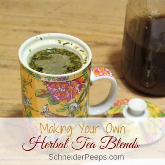 Herbal tea blends | SchneiderPeeps.comMaking your own herbal tea blends is easy and much more cost effective than buying premade blends. Learn how to make DIY tea blends using traditional methods.