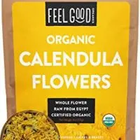 Organic Calendula Flowers - Whole - 4oz Resealable Bag - 100% Raw From Egypt - by Feel Good Organics